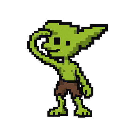 The goblin salutes